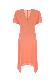Stella Mccartney Envers satin matt side v neck dress