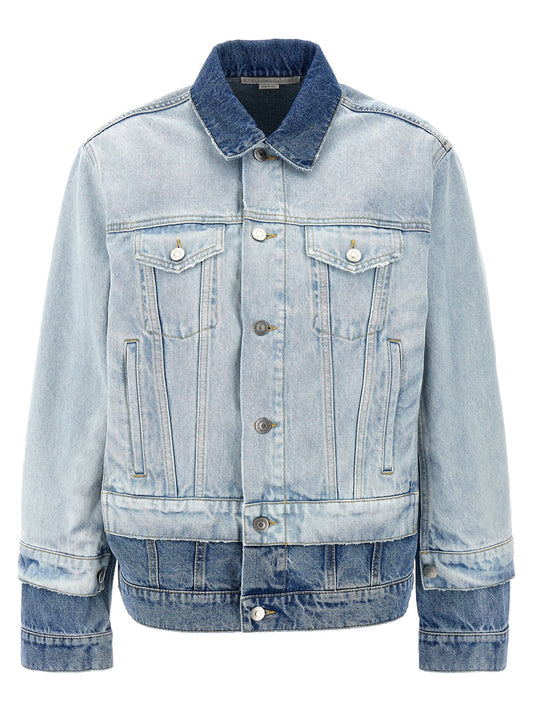 Layered denim jacket Casual jackets, parka