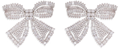 Self-Portrait Bow earrings with crystals