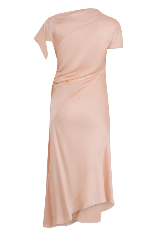 Dress with knot and asymmetric neckline RTW
