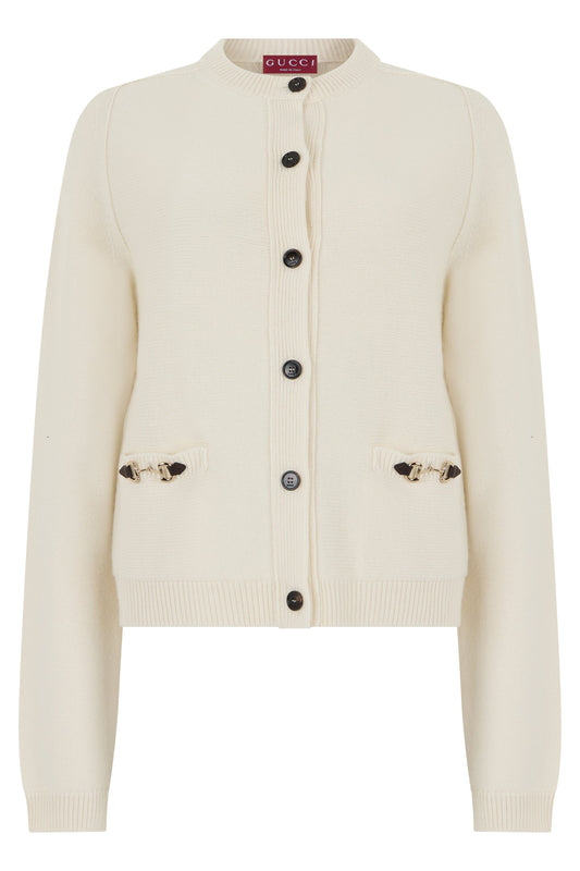 Cardigan in cashmere wool with Morsetto RTW