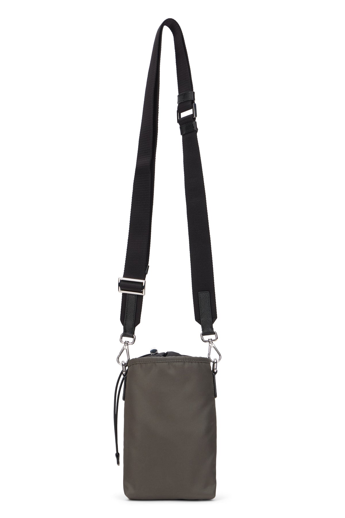 Phone case in Re-Nylon black with shoulder strap RTW
