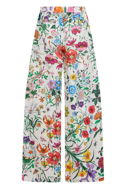 Floral wide-leg pants in silk RTW