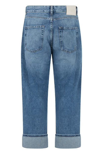 Straight jeans in cotton with cuff RTW