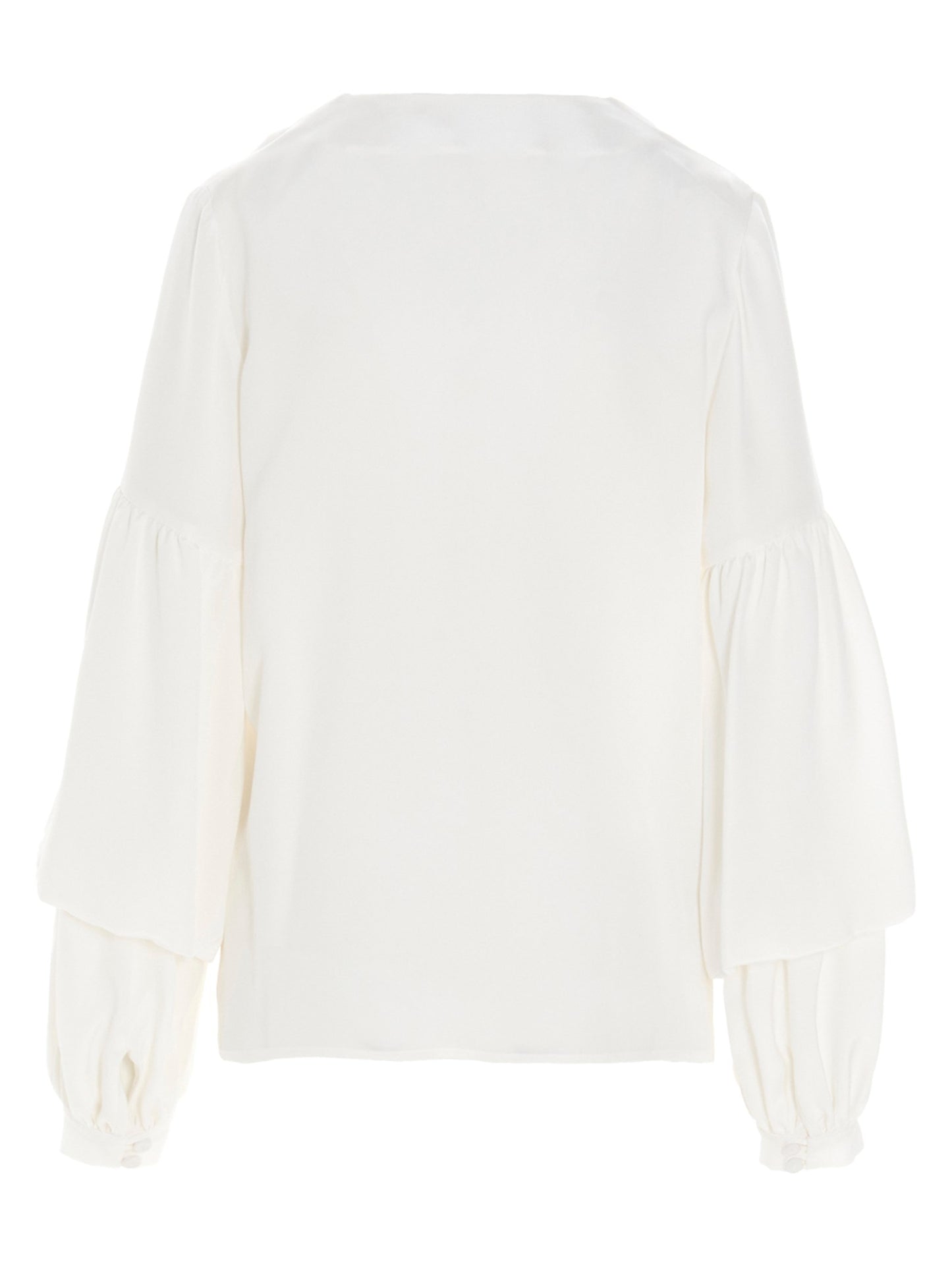 Puff-sleeve silk shirt Shirt, blouse