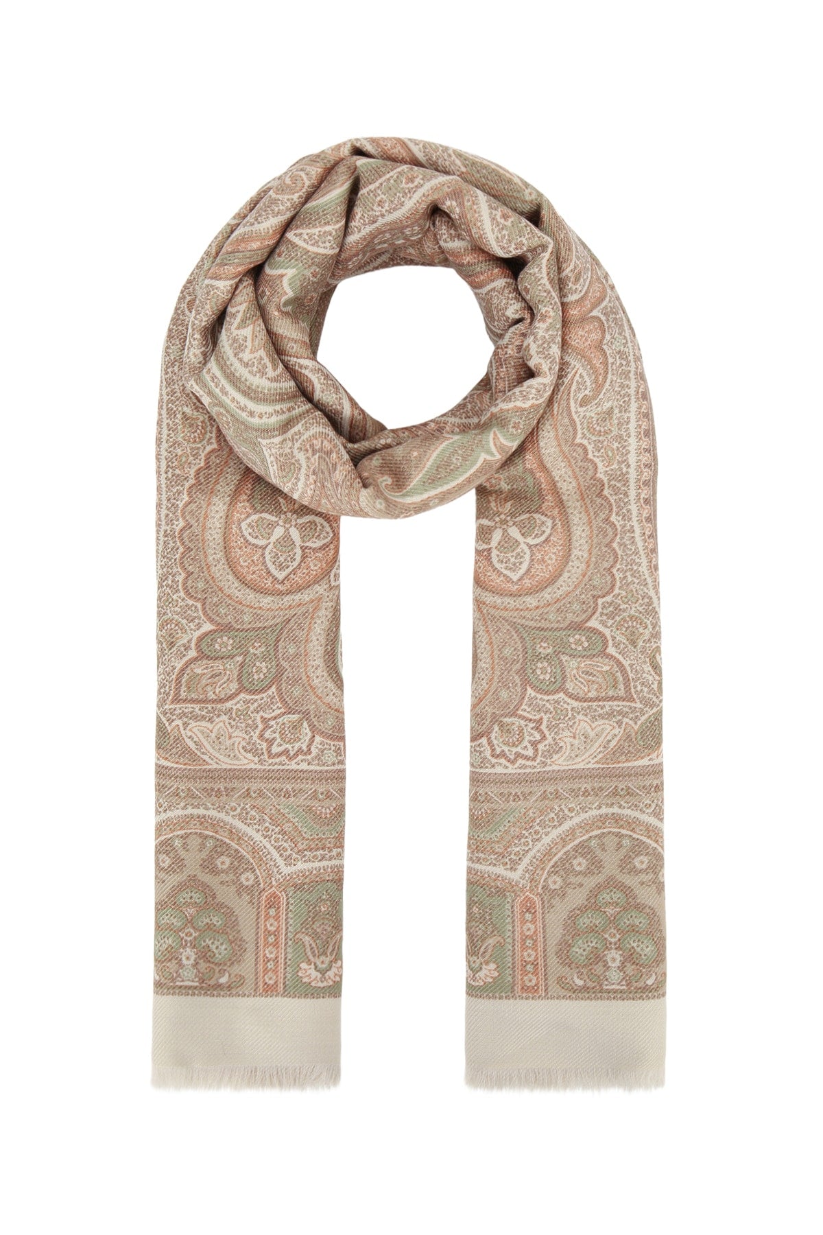 LORO PIANA AURA PAISLEY STOLE CASH SILK LUREX SCARFS AND FOULARDS