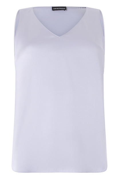 Top with V-neck in satin RTW