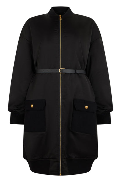 Knee-length coat in technical fabric RTW