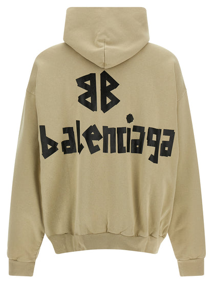 'Ripped Pocket Tape Type' hoodie Sweatshirt