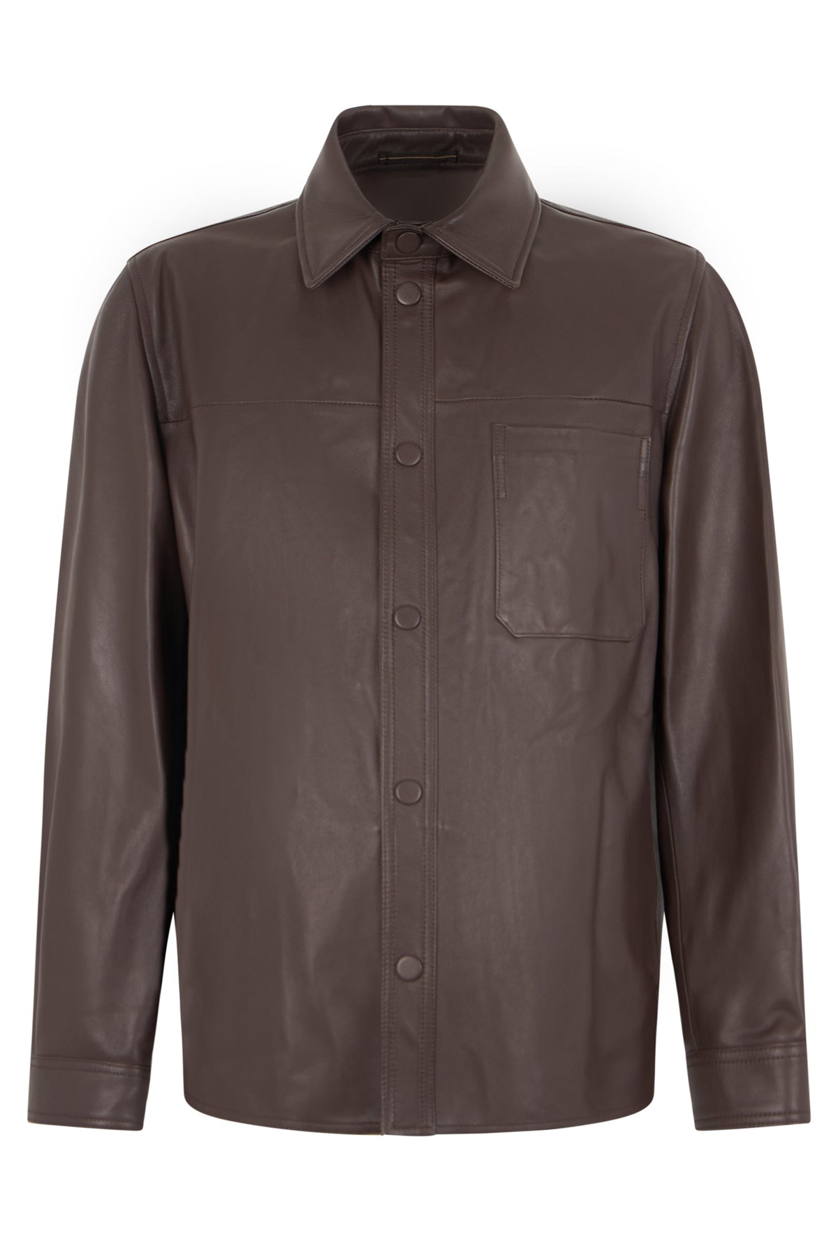 Leather jacket with buttons RTW