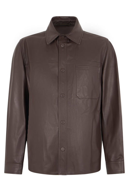 Leather jacket with buttons RTW