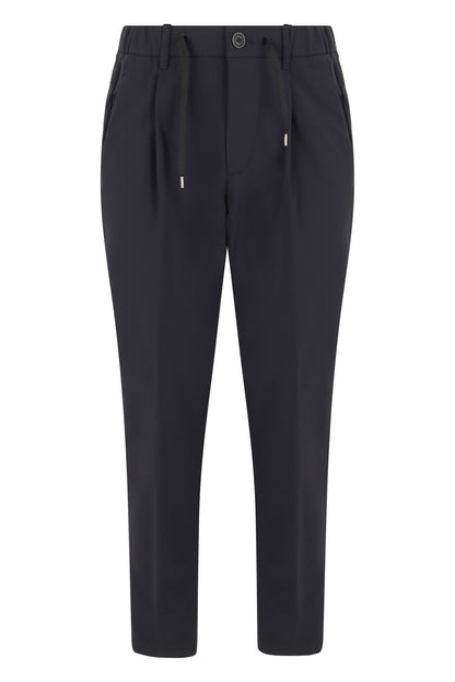 Trousers with crease and elastic waist RTW