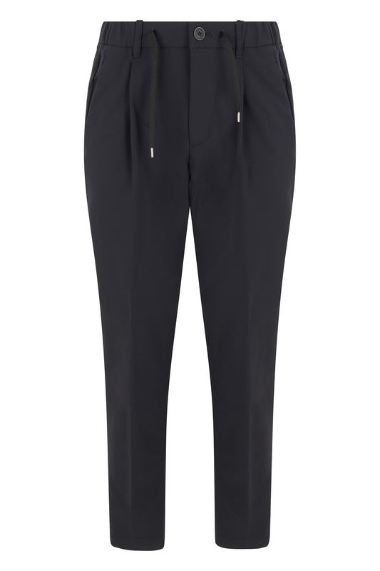 Trousers with crease and elastic waist RTW