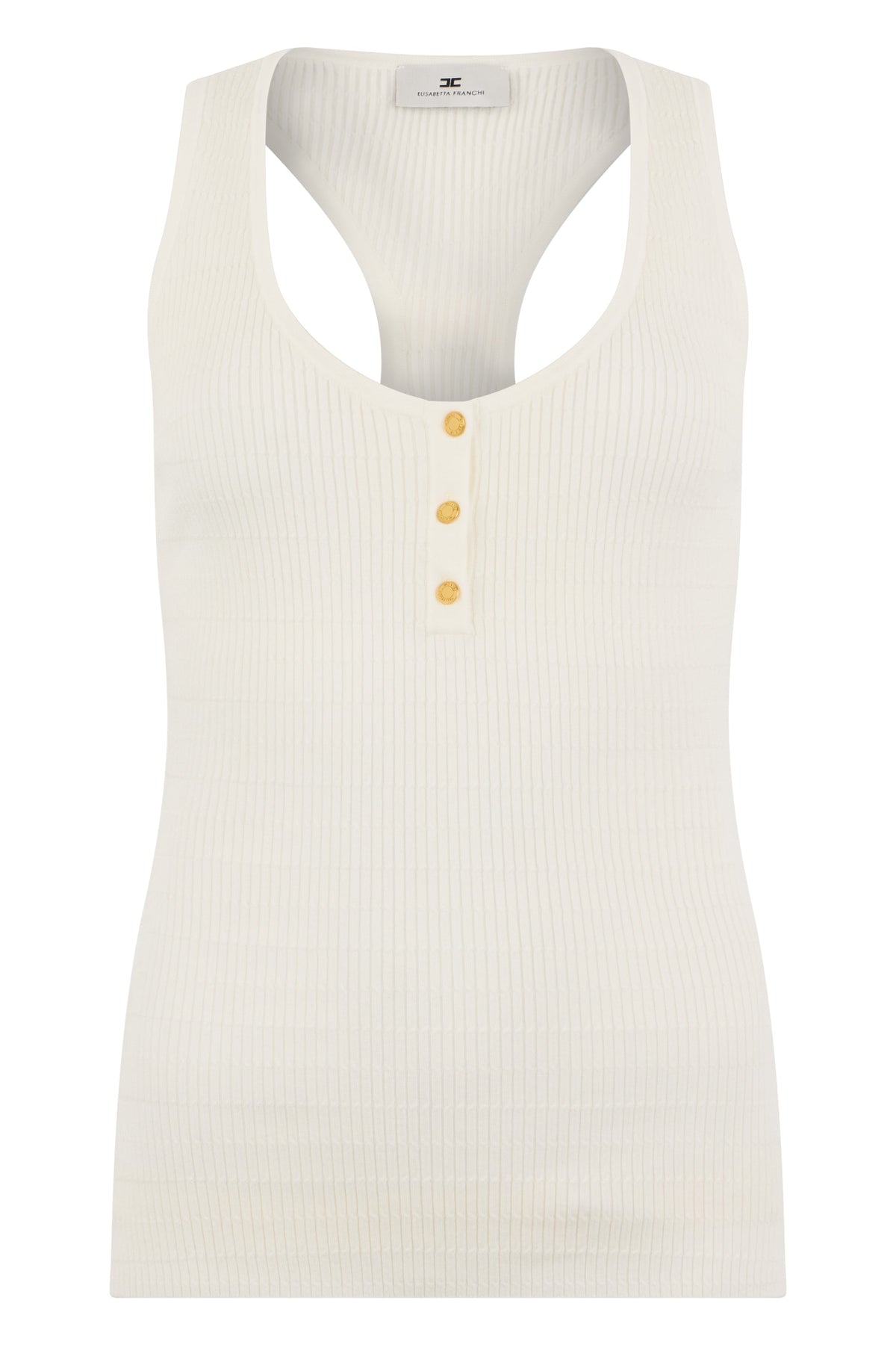 Ribbed tank top with buttons RTW