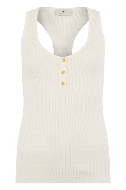 Ribbed tank top with buttons RTW