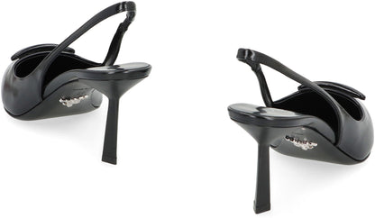 Décolleté slingback in brushed leather RTW