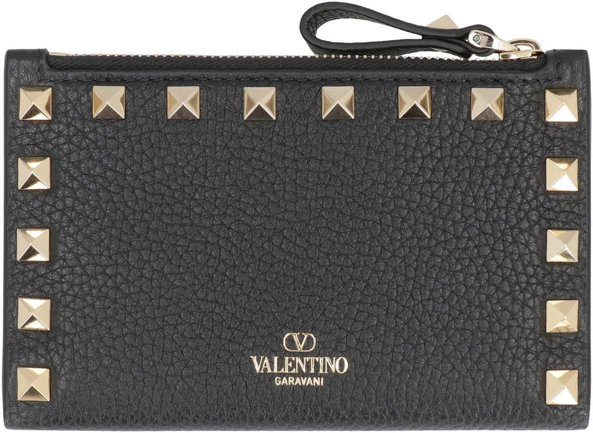 Valentino Garavani Rockstud leather card holder
