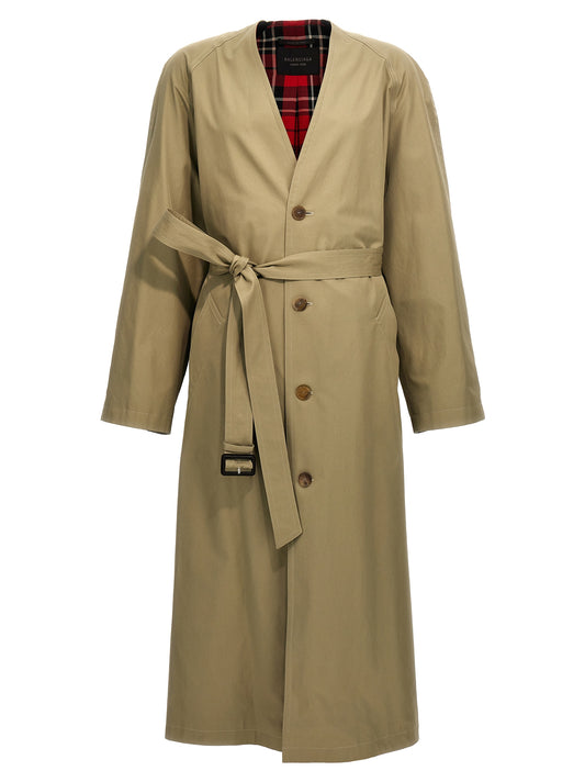 Check lining oversize trench coat Coats, trench coats