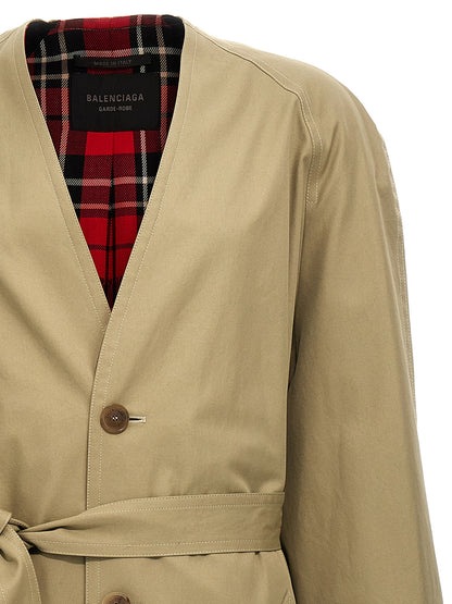 Check lining oversize trench coat Coats, trench coats