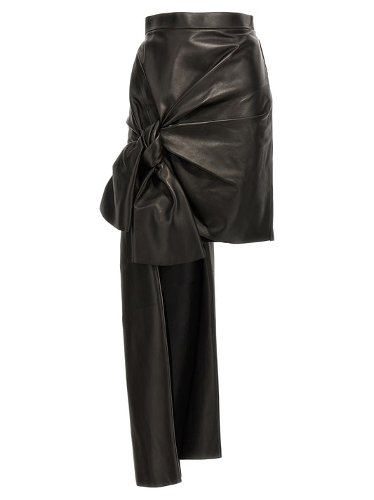 Maxi bow leather skirt Skirts