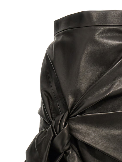 Maxi bow leather skirt Skirts
