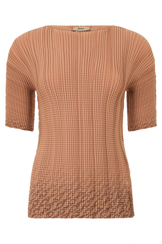 Fitted short-sleeve top with texture RTW