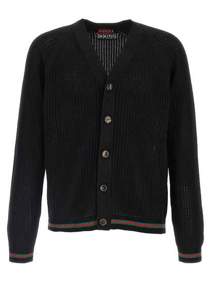 Web ribbon cardigan Sweater, cardigans