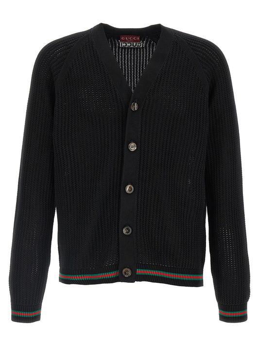 Web ribbon cardigan Sweater, cardigans