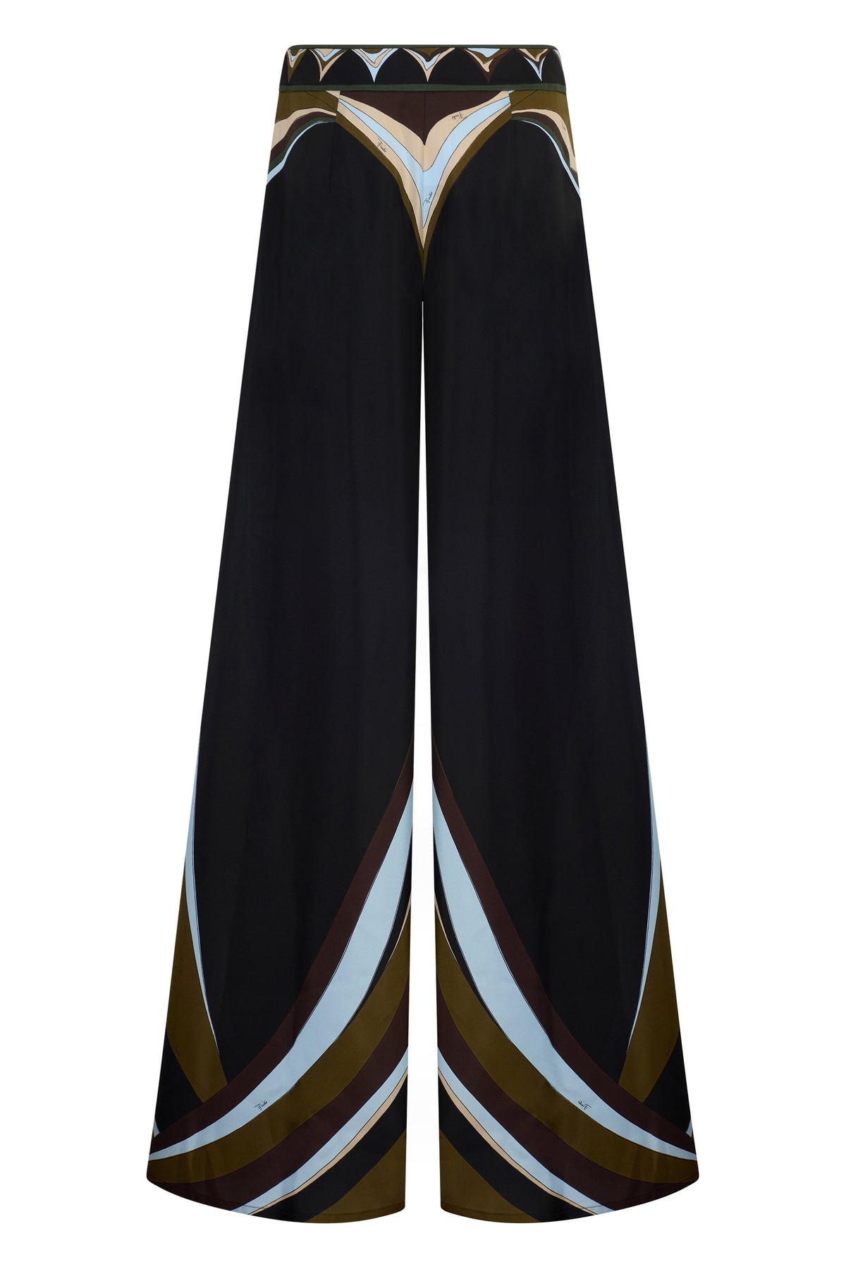 Palazzo pants in printed silk RTW