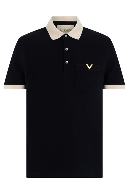 Cotton pique polo with short sleeves RTW