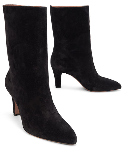Suede ankle boot with heel SHOES