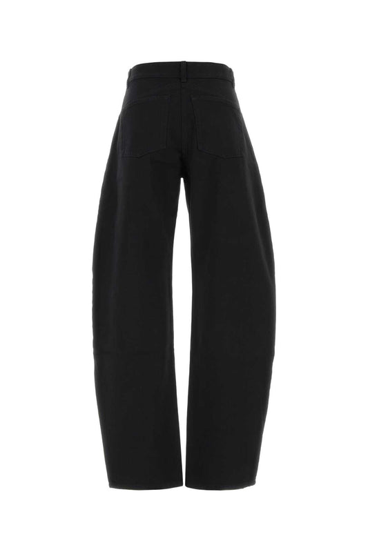 ROUND PANTS BLACK DENIM JEANS