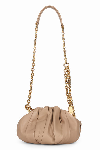 Chloé Pleated shoulder bag in leather with chain