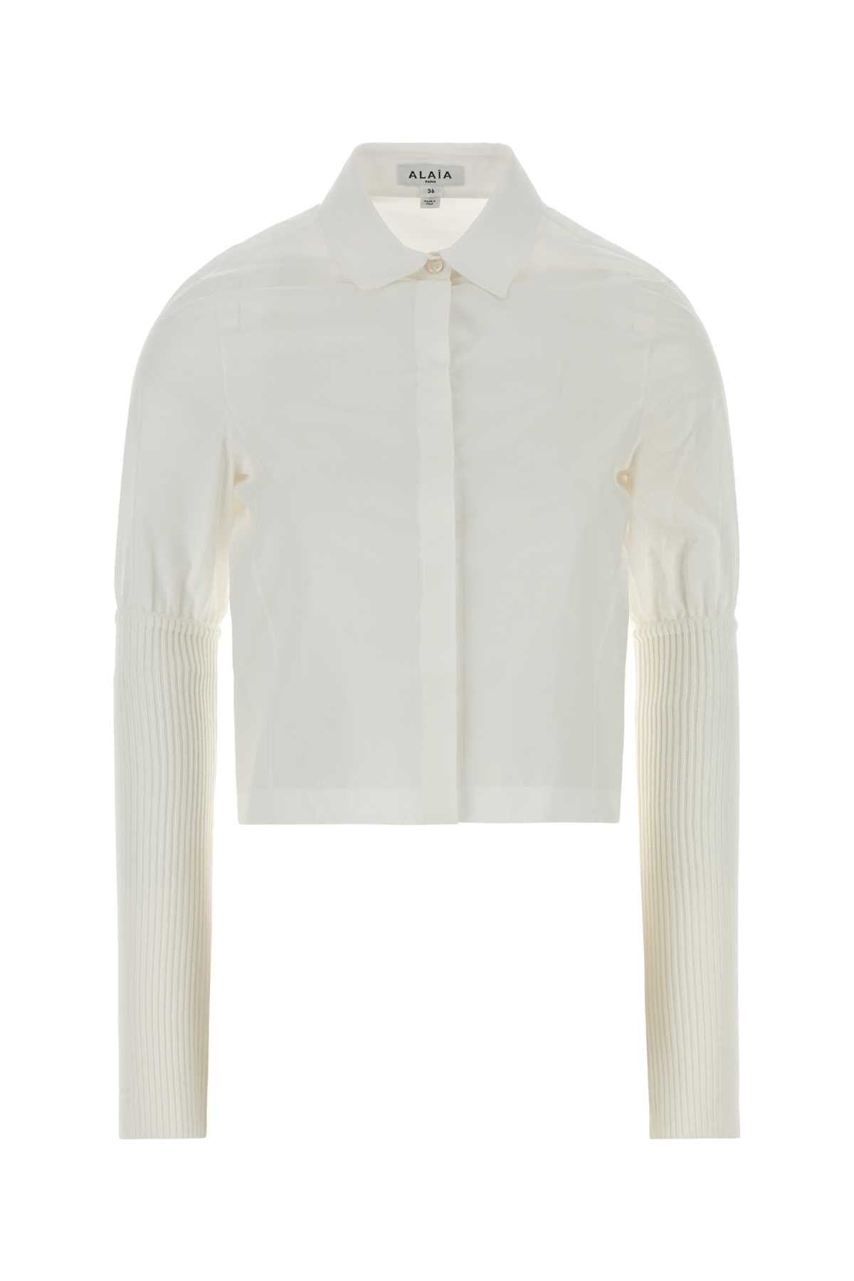 RIB SLEEVE SHIRT COTTON POPLI SHIRTS