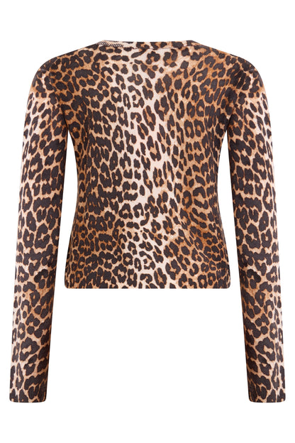 Wool cardigan with animal print RTW