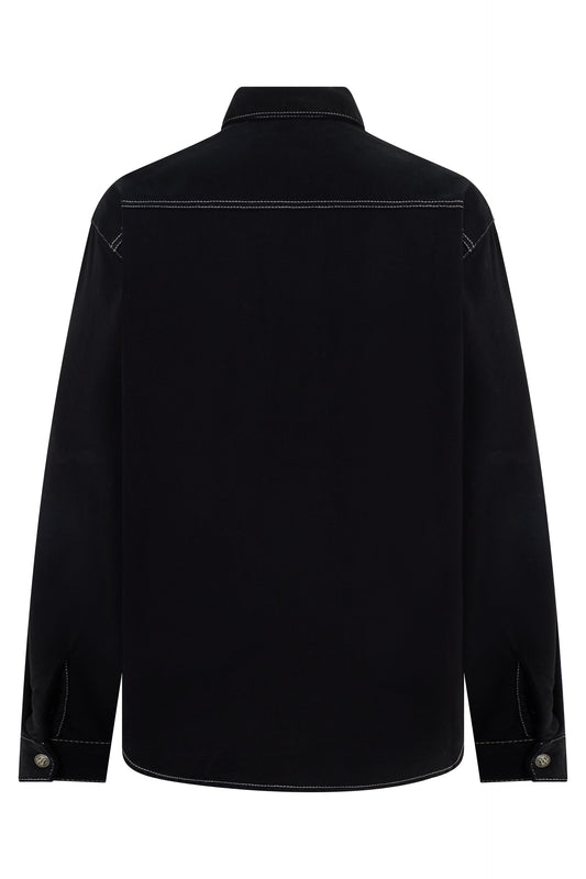 Cotton shirt with applied pockets RTW