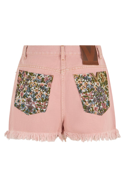 Denim shorts with fringes RTW