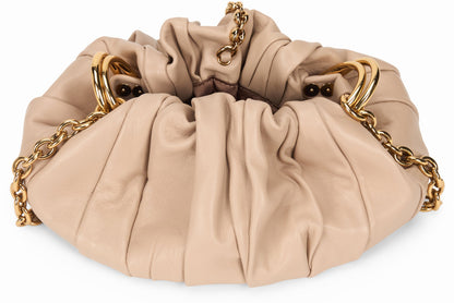 Chloé Pleated shoulder bag in leather with chain