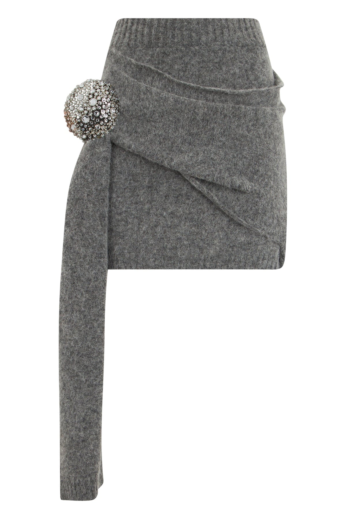 Asymmetrical short skirt in wool RTW