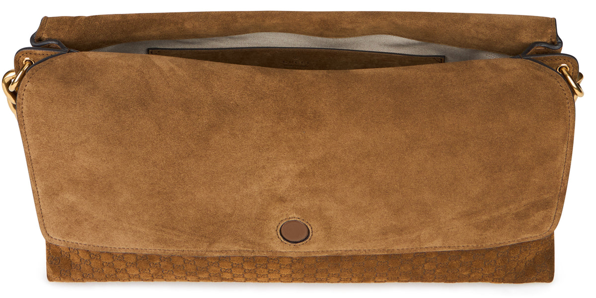 Shoulder bag in suede with large chain BAGS