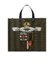 Fendi M.shopping/woven fabric+calf leather parts+inside: