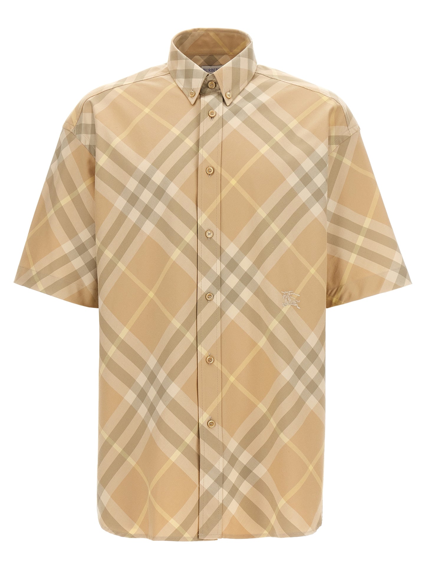 Logo embroidery check shirt Shirt, blouse