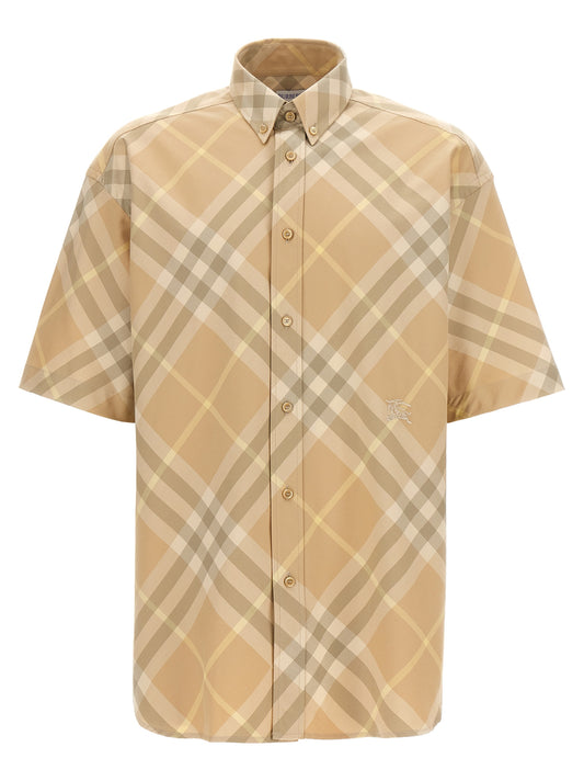 Logo embroidery check shirt Shirt, blouse