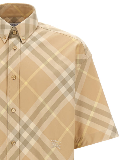 Logo embroidery check shirt Shirt, blouse