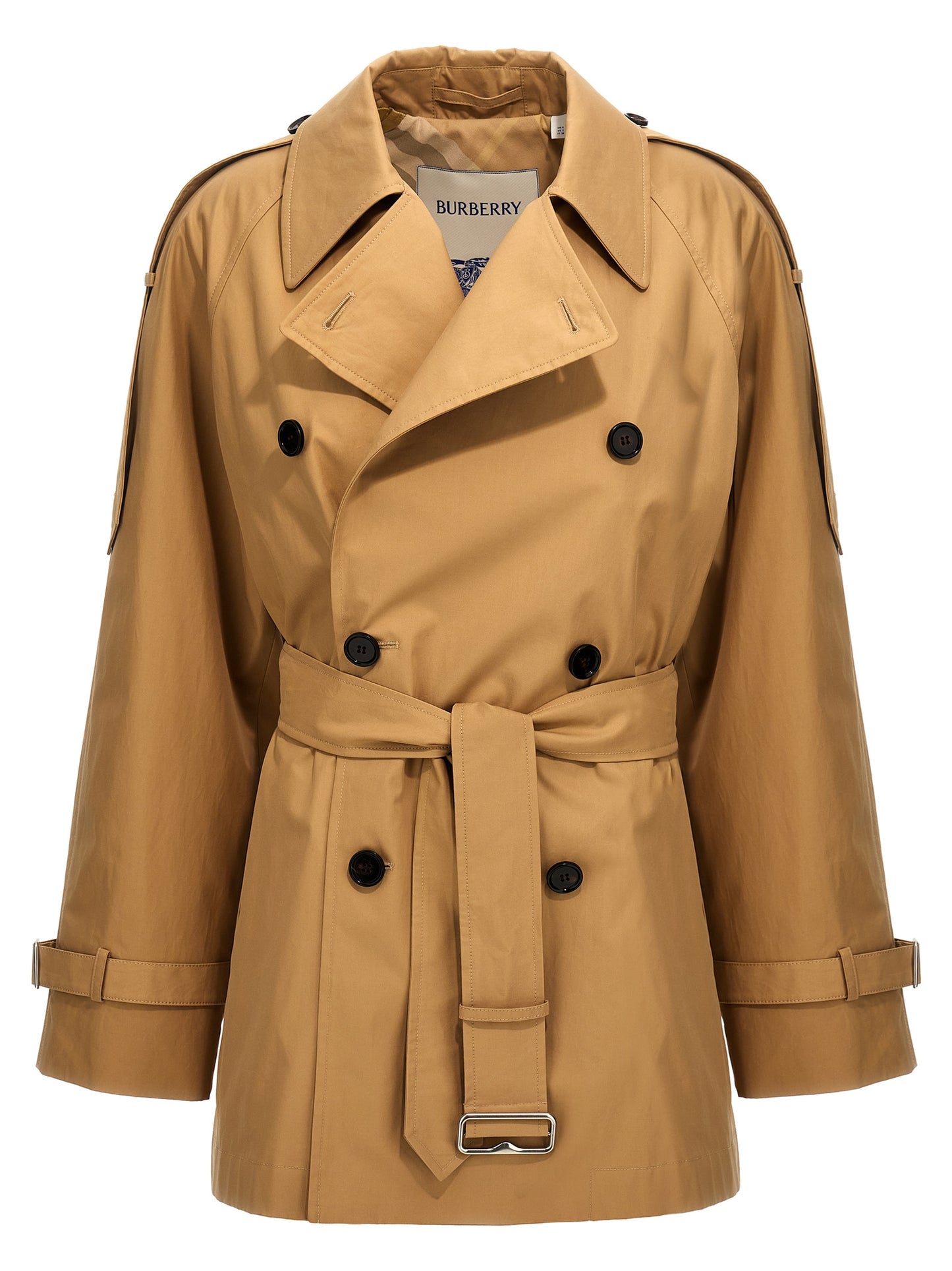 Double-breasted short trench coat Coats, trench coats