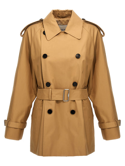 Double-breasted short trench coat Coats, trench coats