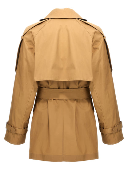 Double-breasted short trench coat Coats, trench coats