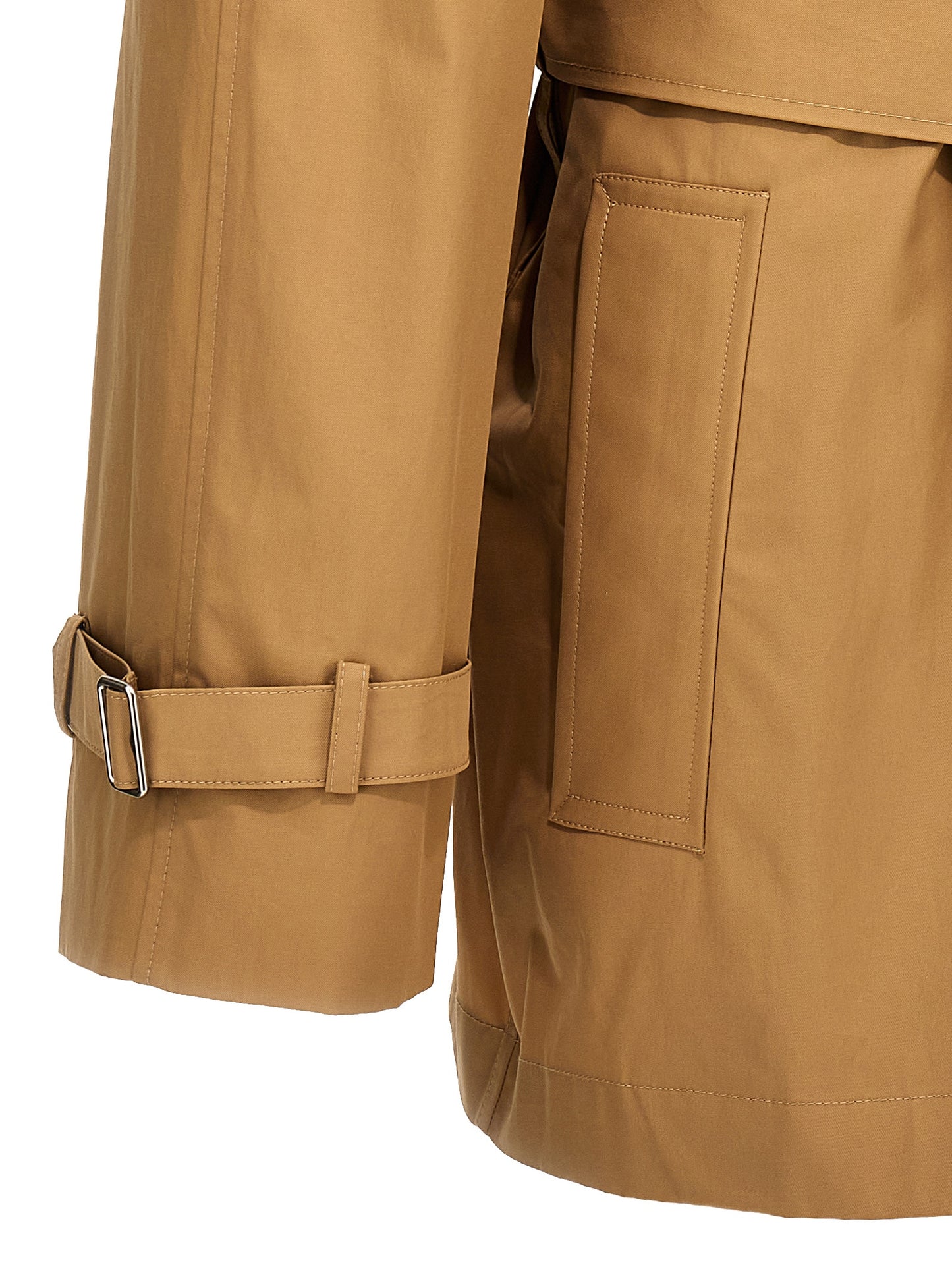 Double-breasted short trench coat Coats, trench coats