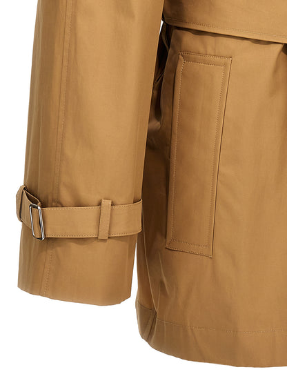 Double-breasted short trench coat Coats, trench coats