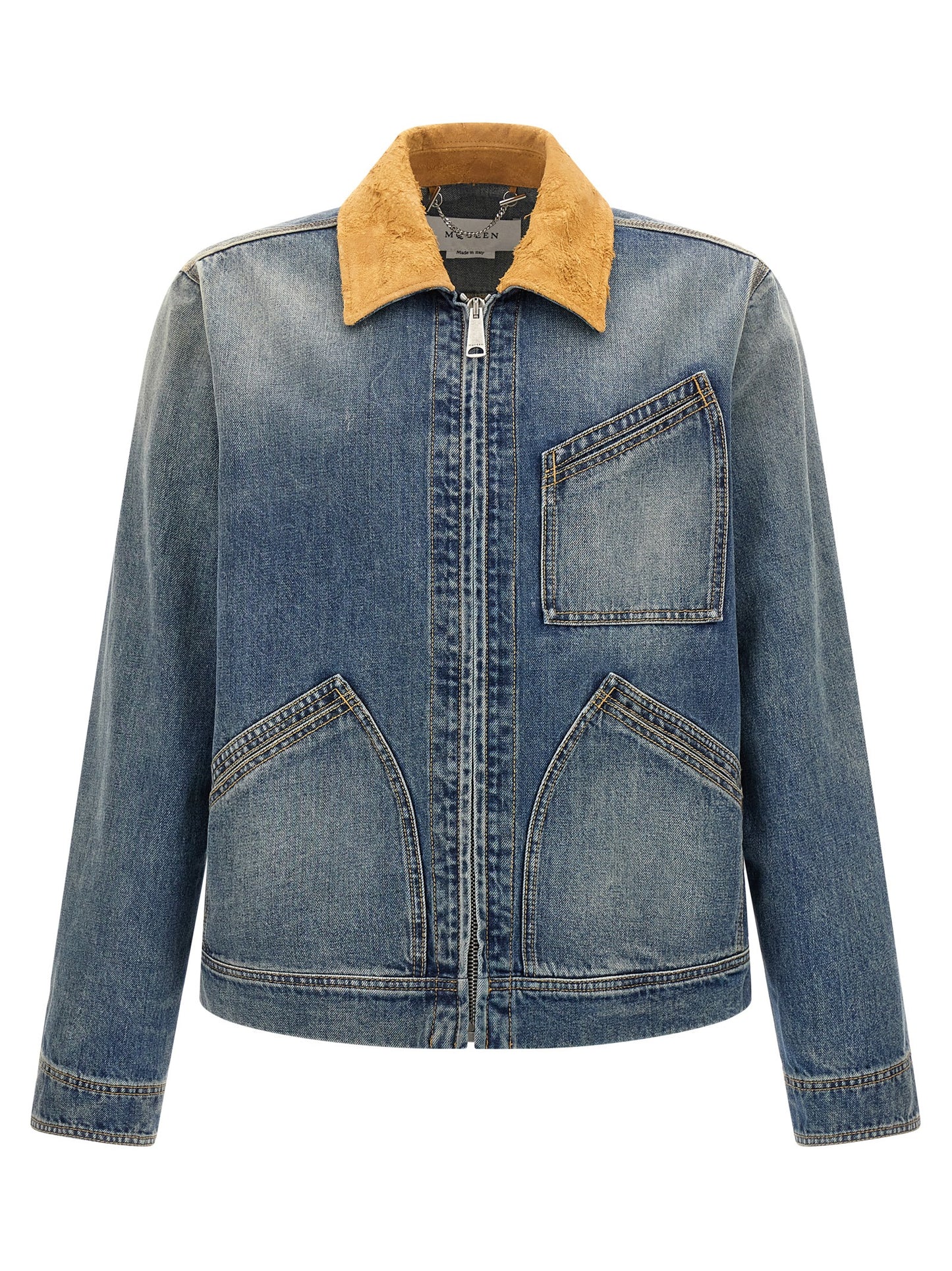 Suede denim jacket Piumini, Parka, Giacche casual